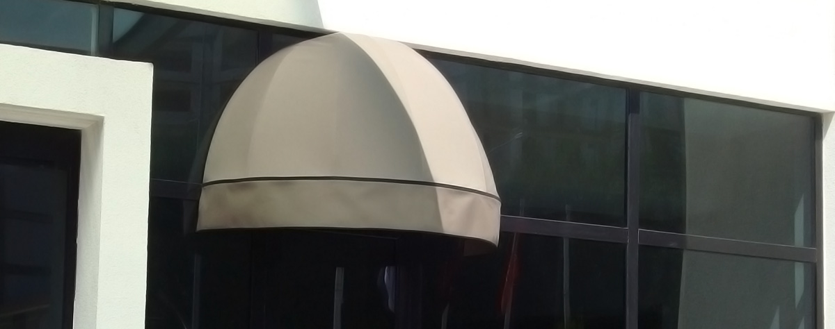 a white dome over a window